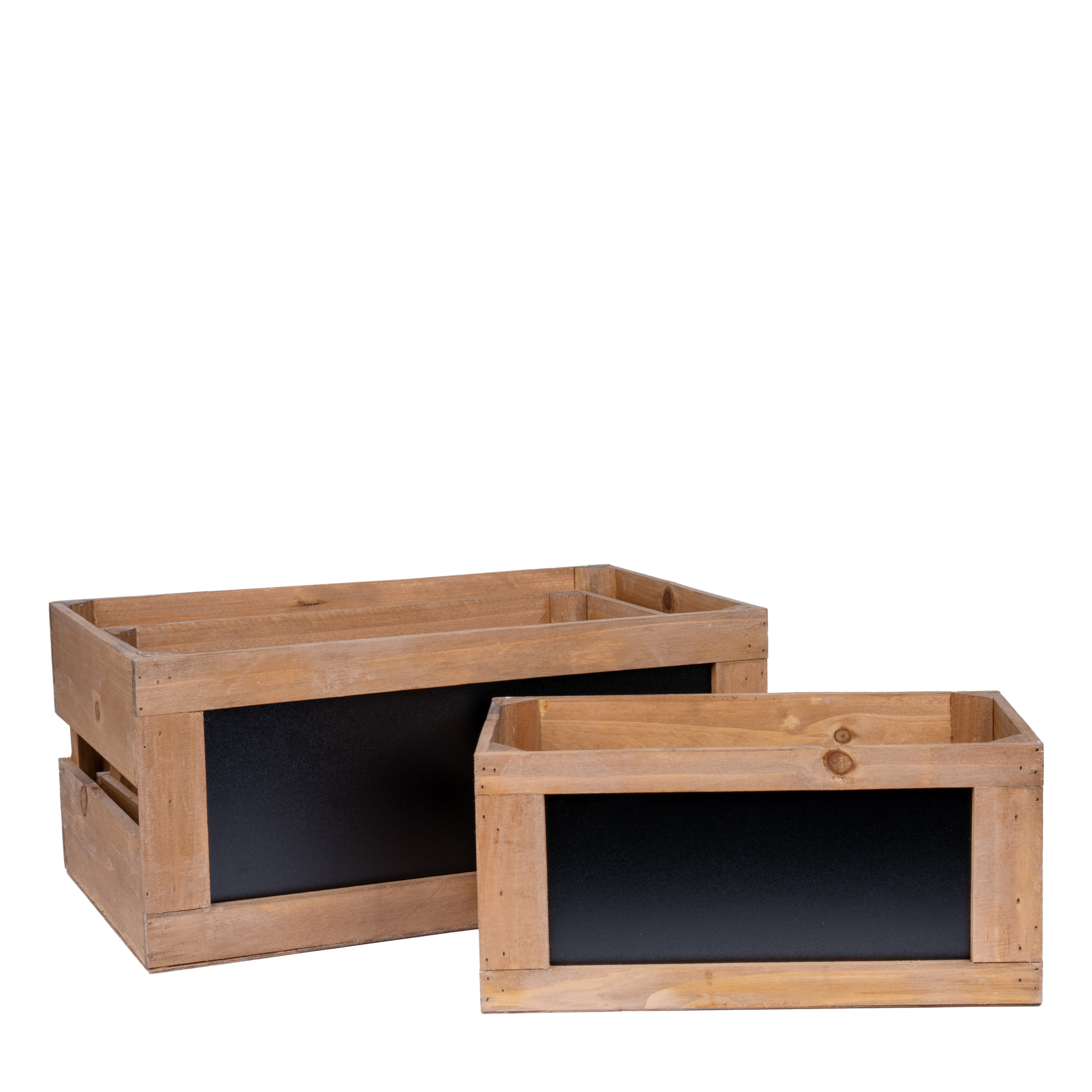 Wooden box with chalk board 42x27xH19cm, 37x22xH17cm, 32x17xH15cm,3pcs